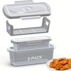 Batter Shaker Bowl with Lid 2-Piece Set for Breading and Seasoning - Flour Coating Bowl for Fried Chicken, Fish, Onion Rings & Crispy Fried Foods