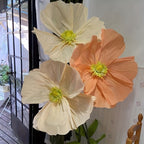 Super Large Poppy Artificial Paper Flowers 1pc – Oversized Handcrafted Paper Art Flower for Wedding Scene, Shop Window & Home Decor, Fake Floral Centerpiece Decoration