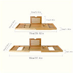Bathtub Caddy Tray Expandable Bamboo Adjustable Width, Retractable Bath Tray Rack with Reading Holder – Water-Resistant Space-Saving Bathtub Accessories for Relaxing Bath Time