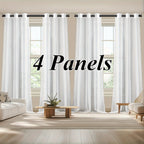 Sheer Curtains Semi Transparent Panels with Top Loop Pleated Header for Bedroom Living Room – Set of 2 or 4, 70-80G Lightweight Fabric, Multiple Sizes & Colors