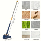360 Rotating Spin Mop Hands-Free Wet Dry Floor Cleaner with Long Handle – Multi-Surface Home Cleaning Mop, No Battery Required