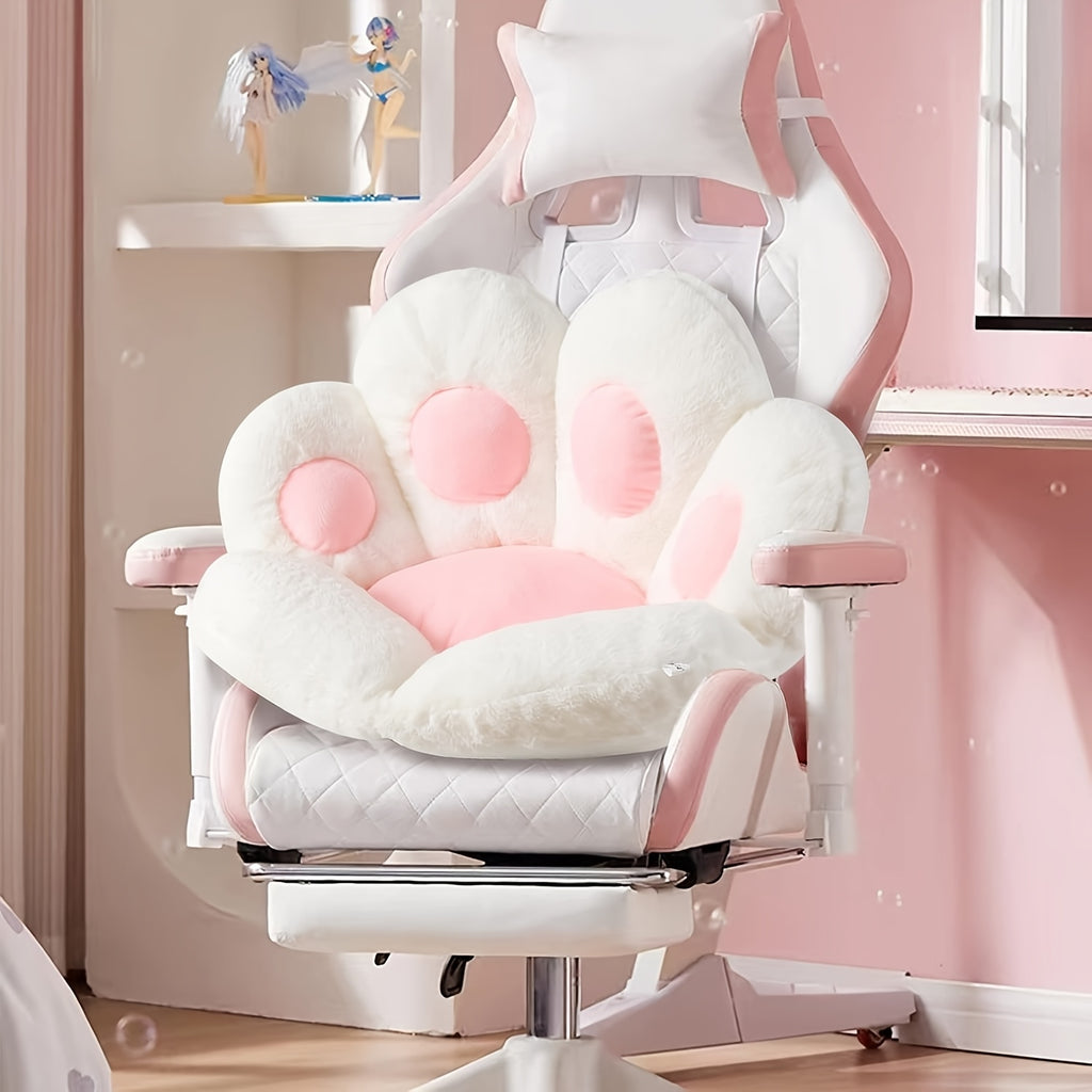 Cat Paw Cushion Jumbo Plush 23.6"x27.6", Oversized Cute Cat Paw Print Pillow with Quilted Cover & Filling for Office Chair, Gaming Chair, Bed & Floor Decor