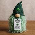 Emotional Support Weed Dwarf Mini Figurine with Encouragement Card – Funny Handmade Fabric Tabletop Decor Novelty Gift for Home Office Desk