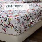Deep Pocket Printed Sheet Set 3 or 4 Piece Breathable Cool Sheets Luxury Hotel Bedding Soft Wrinkle-Resistant Twin Full Queen King Cal King - Buffalo Check Botanical Florence Paisley Patterns