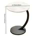 Solid Wood Round Coffee Table – Modern Double-Layer Sofa Side Table for Living Room Bedroom Balcony, Lightweight Luxury Design, White & Black