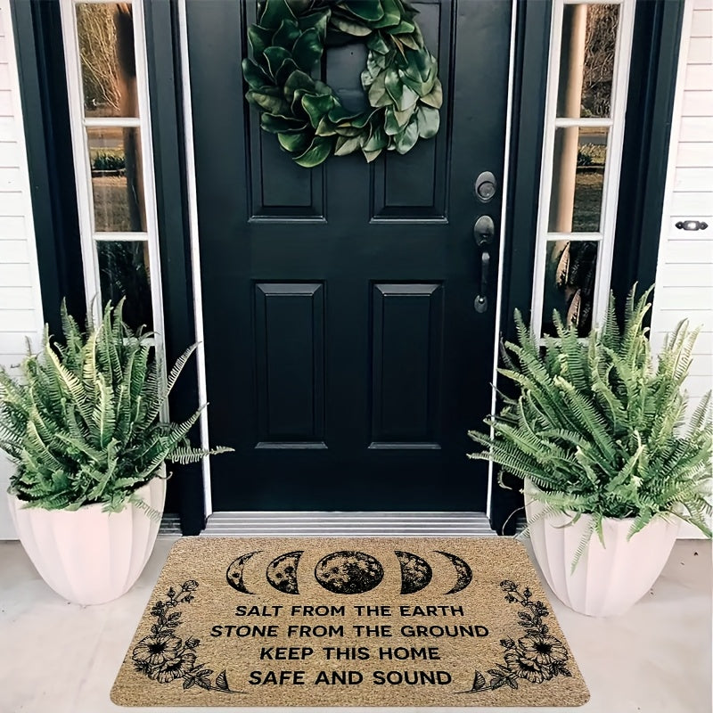 Halloween Witch Doormat Non-Slip Polyester Indoor Outdoor Floor Mat - Spooky Funny Witch Print for Front Door Entryway Porch, Halloween Home Decoration & Gift Idea
