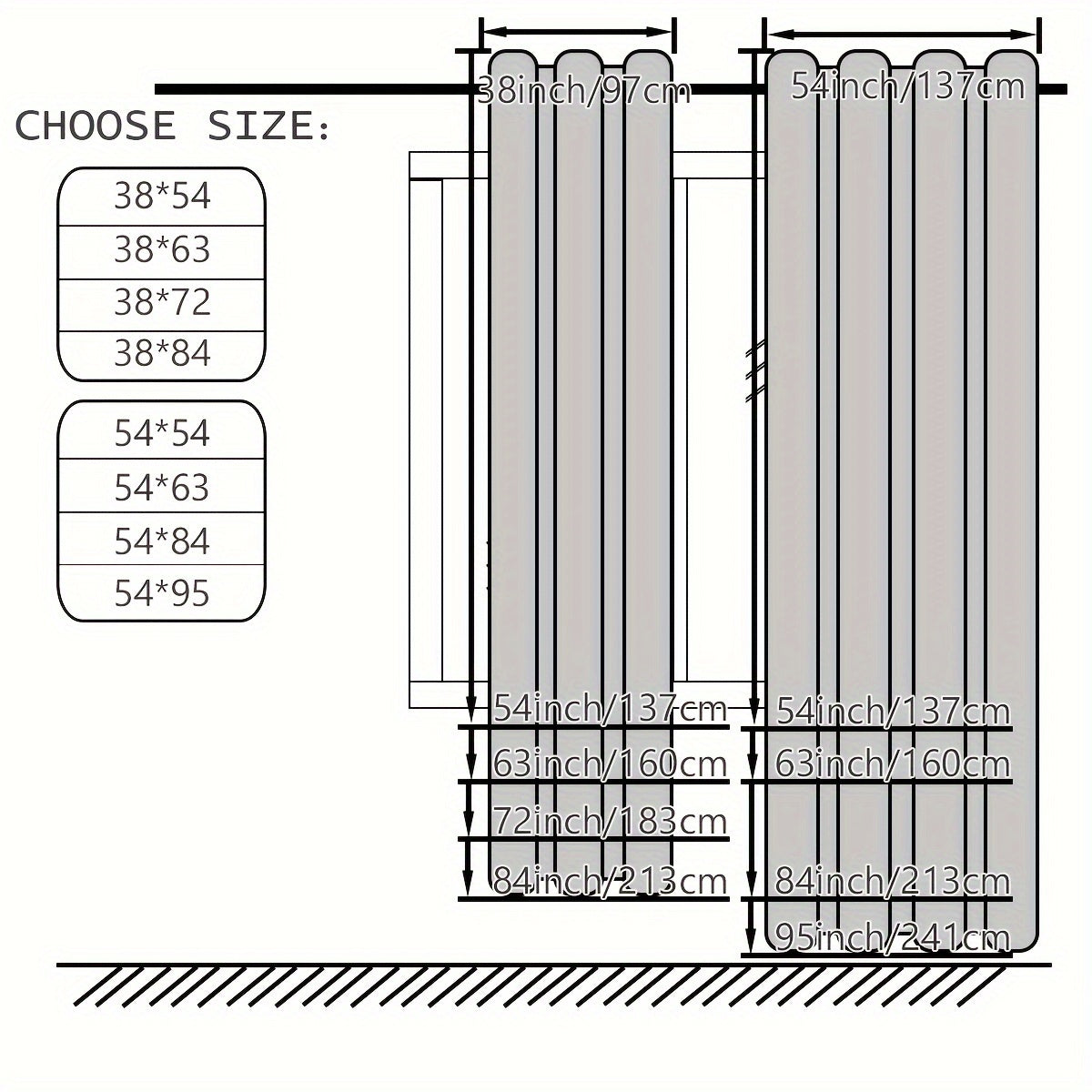 Solid Color Rod Pocket Light Filtering Curtains – 4 Panels Set for Living Room, Bedroom & Office | Multiple Sizes & 10 Colors | Simple Modern Window Panels