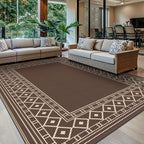 Outdoor Rug for Patio Foldable Reversible Plastic Straw Mat – Waterproof Area Rug for RV, Deck, Porch, Camper, Picnic & Balcony, 4 Sizes