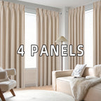 Pinch Pleated Textured Semi-Sheer Curtains – Farmhouse & Modern Rustic, Back Tab | Living Room & Bedroom | 2 Colors, 12 Sizes | Packs of 2 & 4 | Nuvia Haven