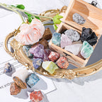 Raw Gemstone Rough Crystals 3LB Assorted Natural Stone Mix for Tumbling Polishing Wire Wrapping Wicca Reiki Fountain Home Office Decor Good Luck Healing Crystals