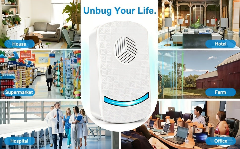 Ultrasonic Pest Repeller 8-Pack 2025 Upgraded Plug-In Repellent for Mosquitoes Cockroaches Mice Fleas Ants Rodents Chemical-Free for Home Farm Kitchen Office Restaurant Apartment