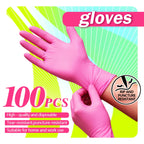 Disposable Gloves 6 Mil Pink 50 100 or 150 Count Waterproof Durable Multi-Purpose for Kitchen Cleaning Beauty Hairdressing Tattooing Pet Care Gardening Home and Commercial Use