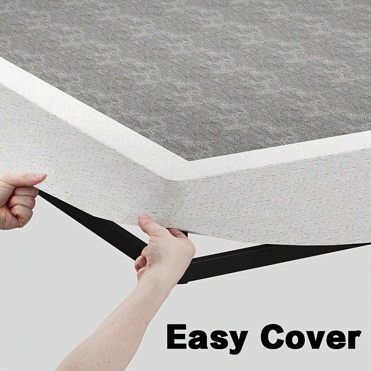 Box Spring Bed Base 5/7/9 Inch – 3000 Lbs Heavy Duty Metal Mattress Foundation, Fabric Cover, Noise-Free & Easy Assembly | Twin & Queen