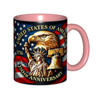 Eagle-Shaped Coffee Mug 11oz 360ml - USA Patriotic Eagle Rim Lip Cup for Coffee, Tea, Cocoa & Juice, Novelty Gift Mug for Office, Parties & Holidays, 4 Colors