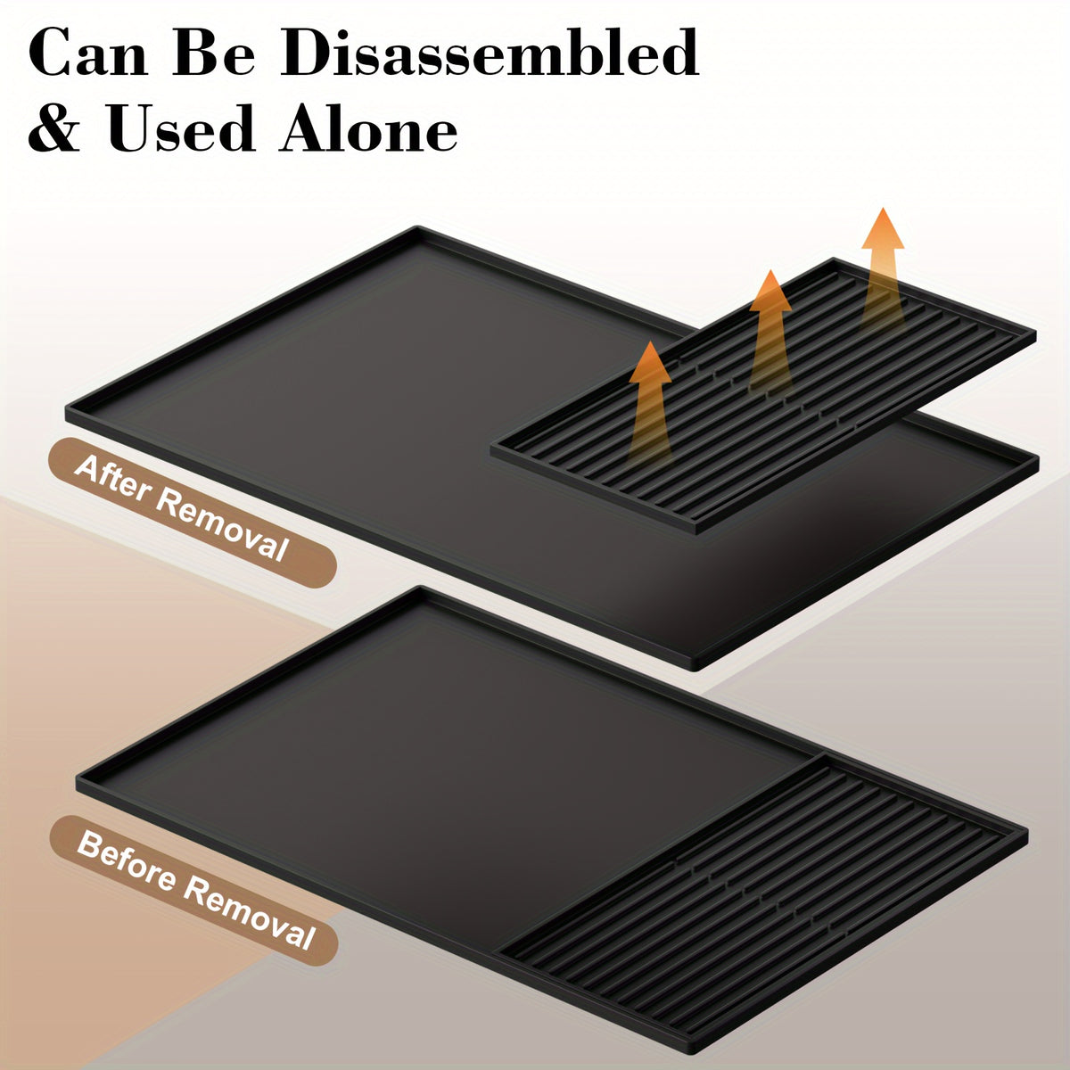 Silicone Coffee Mat with Raised Edges 2-in-1 Coffee Bar Mat and Dish Drying Mat - Countertop Protector for Coffee Machine, Espresso Maker & Kitchen Counter, 23.6 x 15.7 Inch