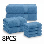 Bath Towel Set 8 or 16 Pcs – Soft Absorbent Quick-Dry Thick Towels with Bath Towels, Hand Towels & Washcloths for Family Hotel Travel, 10 Color Options