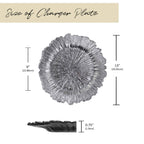 Charger Plates Set of 24 – 13 Inch Floral Reef Decorative Dinnerware for Wedding Party Table Setting Silver Gold Rose Gold Red