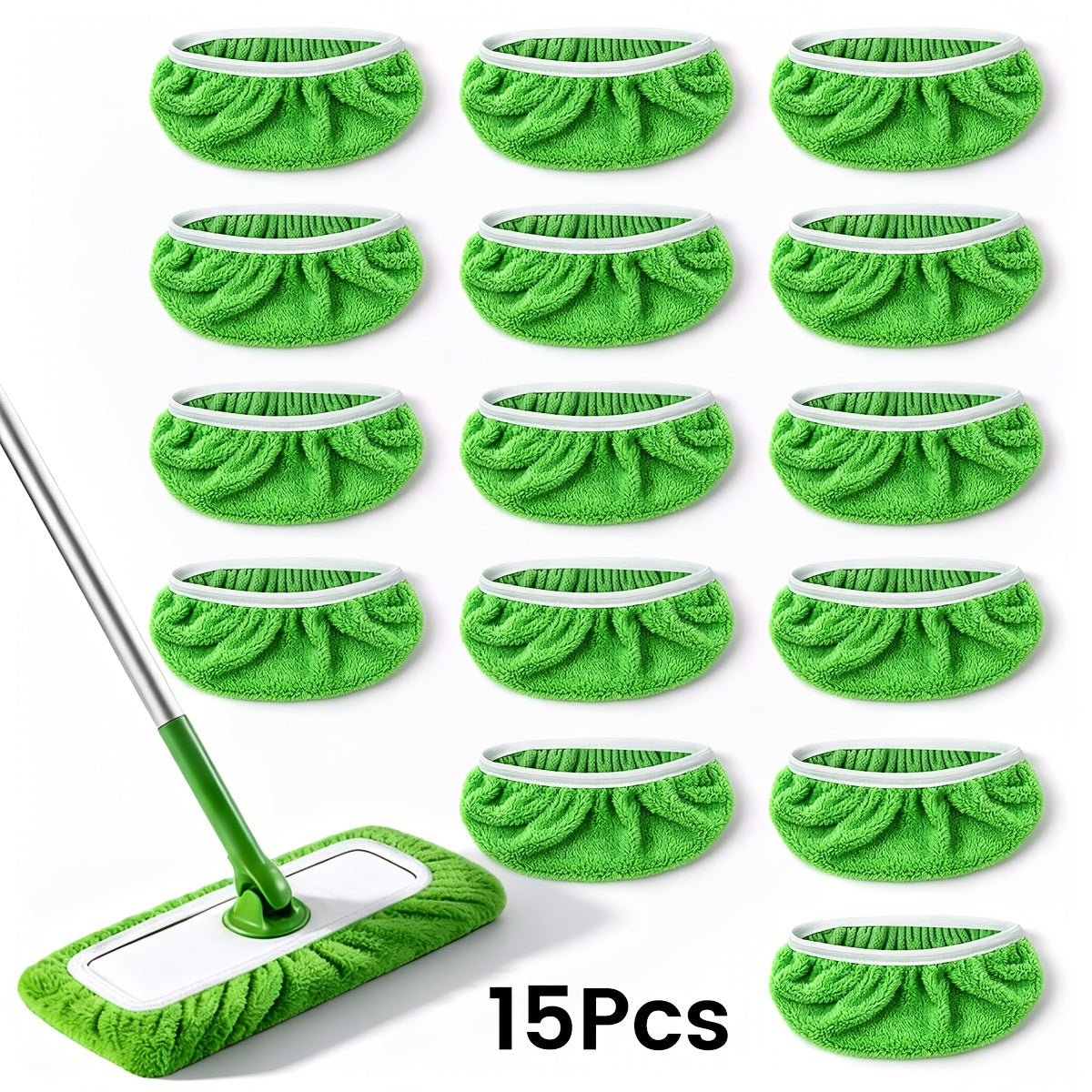 Microfiber Mop Pads 15 Pack Compatible with Swiffer Sweeper Reusable Washable Wet Dry Mopping Cloths Refill for Hardwood Tile Vinyl Floors