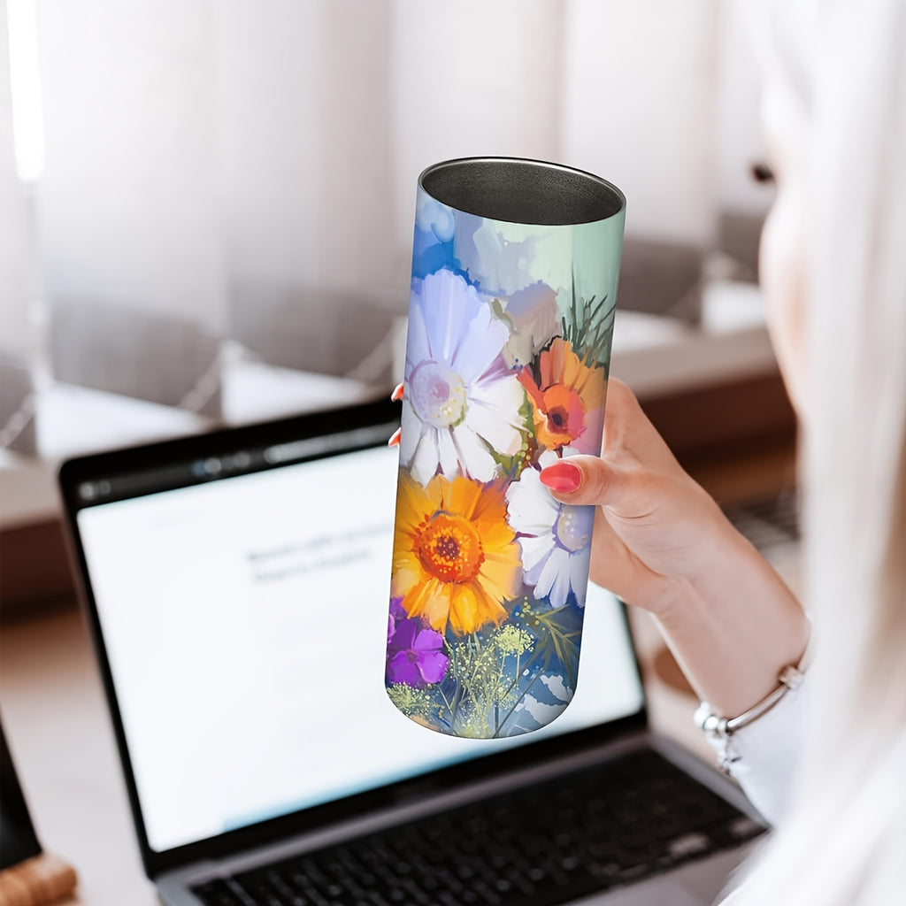 20oz Blank Sublimation Stainless Steel Insulated Tumbler with Straw Lid & Brush – Bulk Pack (4/8/16/20/50-Pack) for Iced Coffee, Juice, Camping & Events