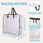 Extra Large Clear Storage Bags with Zipper & Heavy-Duty Handles – 30-Inch Transparent Organizer Bags for Christmas Decorations, Wreaths, Garlands, Clothes, Blankets & Moving, Set of 2 or 4