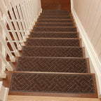 Non-Slip Stair Treads Self-Adhesive 4mm TPR Stair Mats for Hardwood Floors Indoor Stairs Carpet Pads 6pcs or 15pcs Set