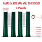 Blackout Velvet Curtains 4 Panels - Thermal Insulated Grommet Drapes, Noise Reducing Soft Window Curtains for Living Room Bedroom, Multiple Sizes & Colors