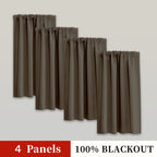 Blackout Curtains Rod Pocket 4 Panels - Thermal Insulated Room Darkening Noise Reducing Matte Drapes for Bedroom Living Room Office, 9 Colors 11 Sizes