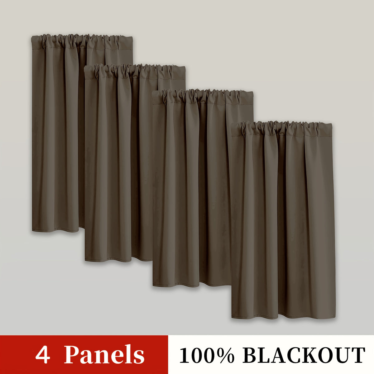 Blackout Curtains Rod Pocket 4 Panels - Thermal Insulated Room Darkening Noise Reducing Matte Drapes for Bedroom Living Room Office, 9 Colors 11 Sizes