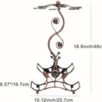Countertop Wine Rack with Wine Glass Holder Holds 4 Bottles and 6 Glasses Iron Retro Bar Organizer for Kitchen Home Bar Pantry Dining Room