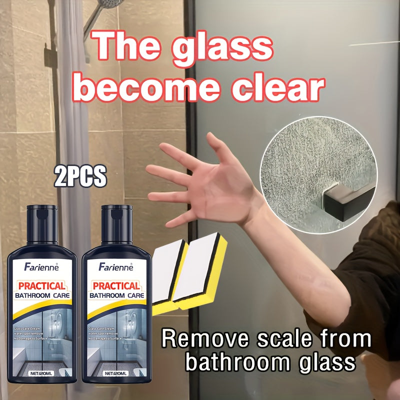 Bathroom Glass Restoration Paste for Shower Doors, Tiles & Metal Surfaces – Hard Water Stain Remover & Mineral Deposit Cleaner for Bright Streak-Free Finish