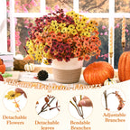 Artificial Outdoor Daisy Flowers UV Resistant Bulk Bundles 18/36/54pcs – Faux Colorful Daisy Stems for Porch, Patio & Garden – Realistic Spring Summer Outdoor Decor Flowers