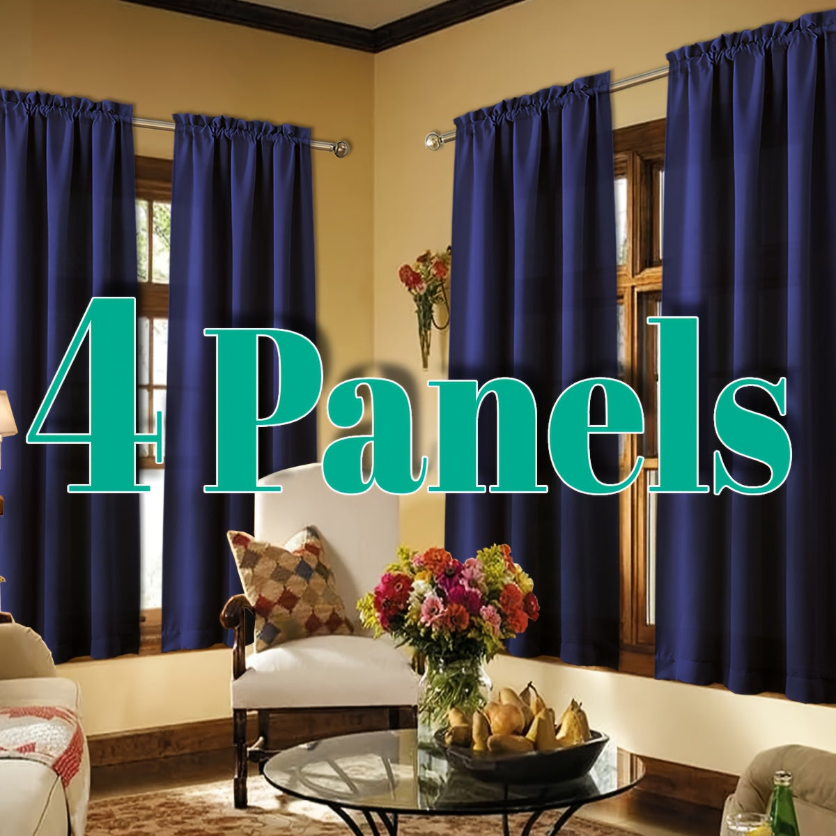 Light Filtering Curtains 4 Panels Solid Color Rod Pocket – Soft Brushed Sheer Window Drapes for Living Room Bedroom Office, 8 Sizes 10 Colors