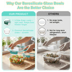 Borosilicate Glass Food Storage Containers Set with Lids – 10/17 Piece Airtight Meal Prep Bento Boxes, BPA Free, Microwave & Dishwasher Safe, Mixed Colors