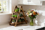 3 Tier Wood Dessert Stand Foldable Natural A-Frame Tray for Wedding Party Home Hotel Restaurant Event Cupcake Cake Display Sturdy Serving Stand
