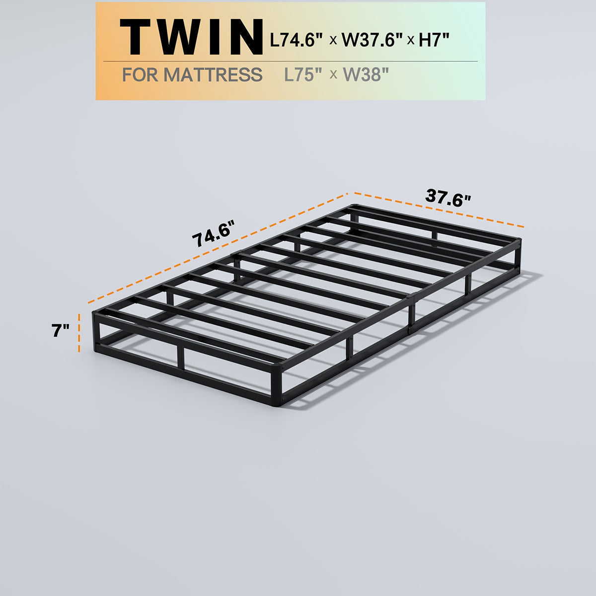 Box Spring Bed Base 5/7/9 Inch – 3000 Lbs Heavy Duty Metal Mattress Foundation, Fabric Cover, Noise-Free & Easy Assembly | Twin & Queen