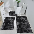 Soft Velvet Bath Rug Set Non-Slip Water Absorbent Machine Washable Bathroom Mat 3 4 5 6 Piece Sets Multiple Colors