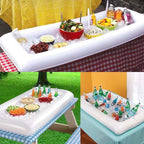 Inflatable Pool Cooler Bar with Drink Holders – Floating Ice Cooler for Pool Party Beach BBQ Summer Outdoor Fun, Easy Inflate, Portable Pool Float Beverage Bar