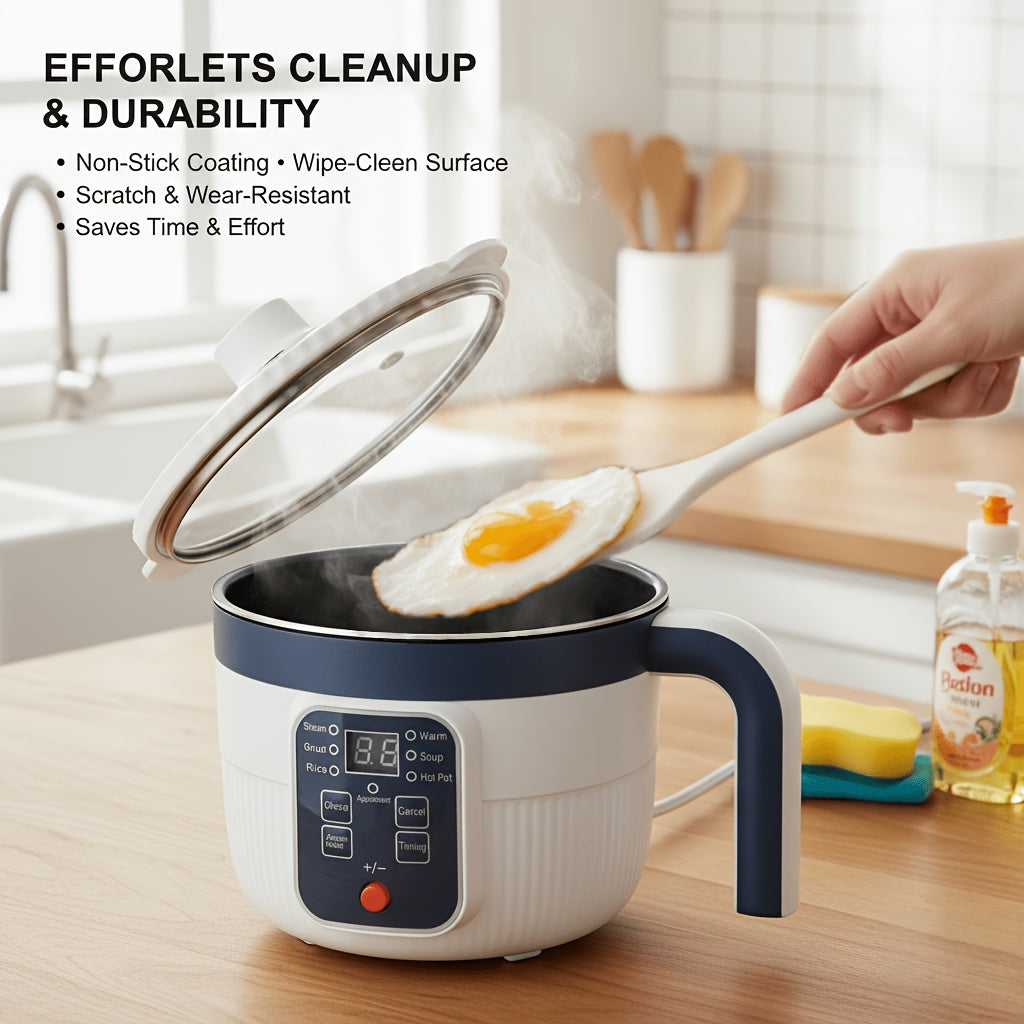 Rice Cooker with Pre-Set Timer & Auto Keep Warm - Non-Stick One-Button Rice Maker with Steaming Rack Option, Easy-to-Use Compact Rice Cooker for Home, Dorm & Family Cooking