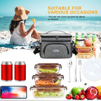 Large Capacity Insulated Lunch Bag Crossbody Shoulder Tote – Reusable Portable Cooler Bag for Work, Picnic, Camping & Travel