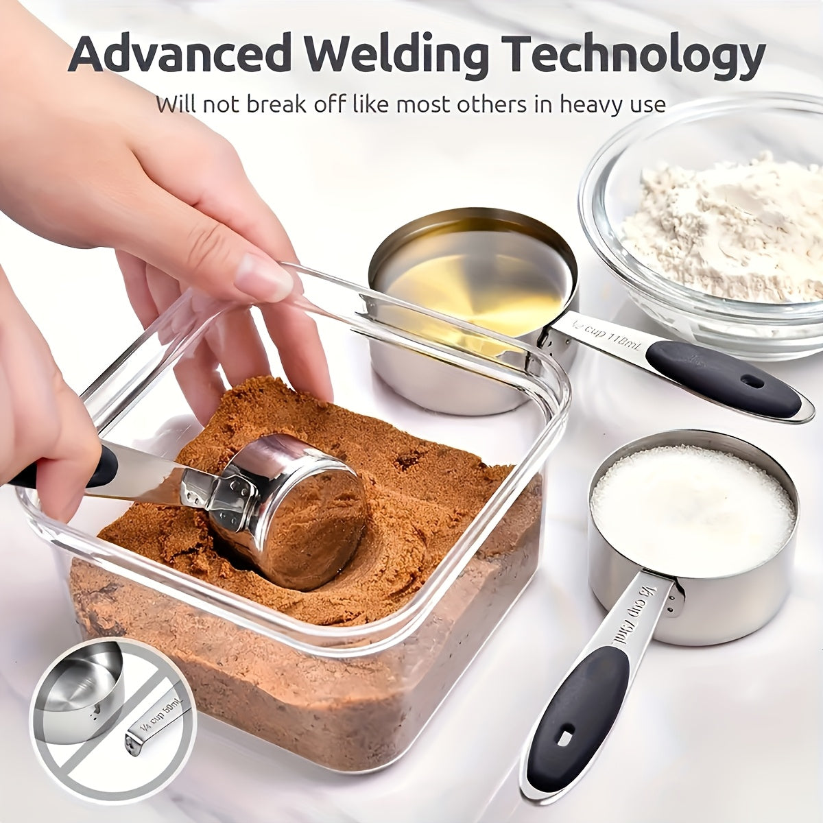 Measuring Cups & Spoons Set | Dry & Liquid | Choose 8-Piece Cups, 9-Piece Spoons, or 17-Piece Complete Set