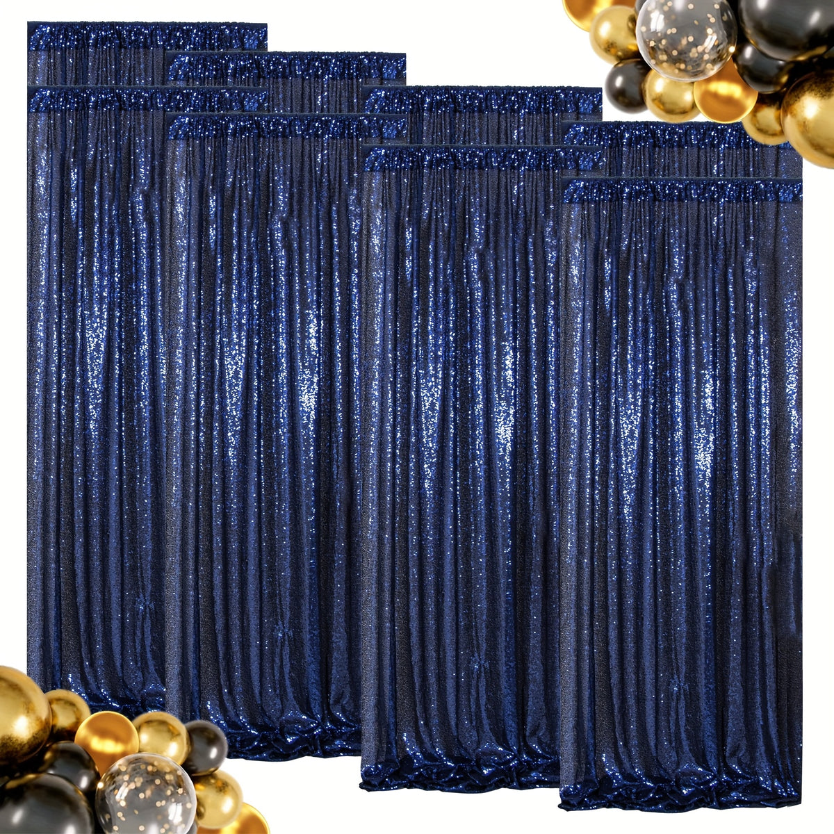Sequin Backdrop Curtains – Glitter Party & Wedding Background Panels, 2ft×8ft per Panel, 4/6/8 Panel Sets, 29 Colors for Birthday, Stage, Bridal & Event Decor