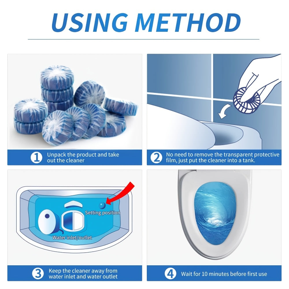 Toilet Bowl Cleaner Tablets 30-Pack – Automatic Sustained-Release Formula, Removes Limescale, Rust & Odors, 15-Day Protection Per Tablet, Safe for Septic, RV & Home Bathrooms