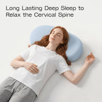 Cloud Pillow for Neck Support – Ergonomic Contoured Cooling Bed Pillow with Washable Cover | All-Season Sleep Pillow in Blue, Yellow, Purple & Pink