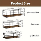 Floating Wall Shelves Set of 4/6 Pcs, Multi-Size Wall Mounted Storage Rack for Bathroom, Bedroom, Living Room, Kitchen, Wall Vanity Shelf, Home Storage Organizer & Decor Display, Room Decoration