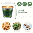Citronella Candles Outdoor Set 4pcs 6oz Each 128 Hours Total Burn Time – Long-Lasting Mosquito Repellent Candles for Patio, BBQ, Camping, Garden, Yard & Deck, Perfect Father’s Day Gift