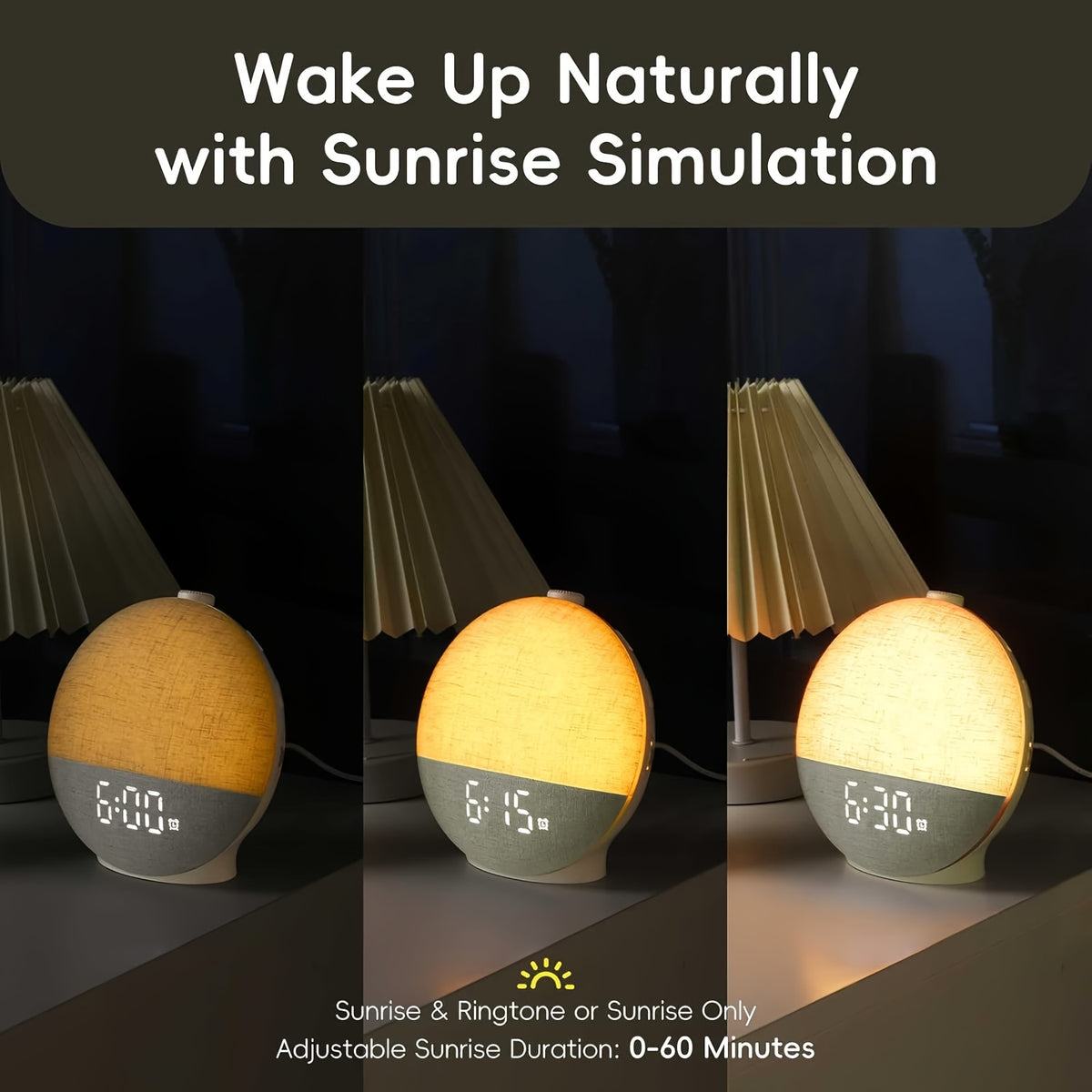 Sunrise Alarm Clock & Sound Machine with 30 Soothing Sounds White Noise – Dimmable Night Light, Wake Up Light, Snooze & Timer for Bedroom, Adults & Heavy Sleepers, Gift for Women & Men