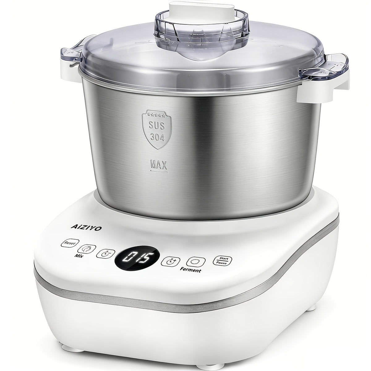 Electric Dough Maker 5.2Qt 250W 304 Stainless Steel Bowl with Ferment Function - Automatic Kneading Machine for Bread, Pizza, Pasta, Roti, Dumplings - Adjustable Time, 3 Modes, Home Kitchen