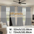 Blackout Curtains Rod Pocket 4 Panels - Thermal Insulated Room Darkening Noise Reducing Matte Drapes for Bedroom Living Room Office, 9 Colors 11 Sizes