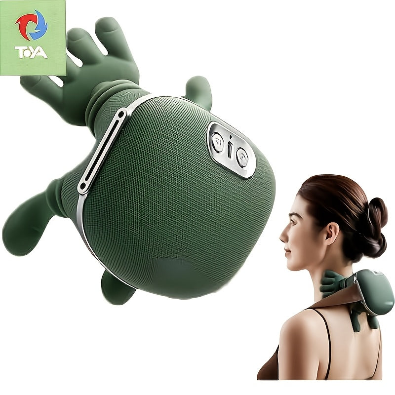 USB Cordless Neck & Shoulder Massager with 6D Hand Simulation – Electric Deep Kneading Shiatsu Massager for Neck Shoulder Back Pain Relief, USB-Powered with Charging Cord