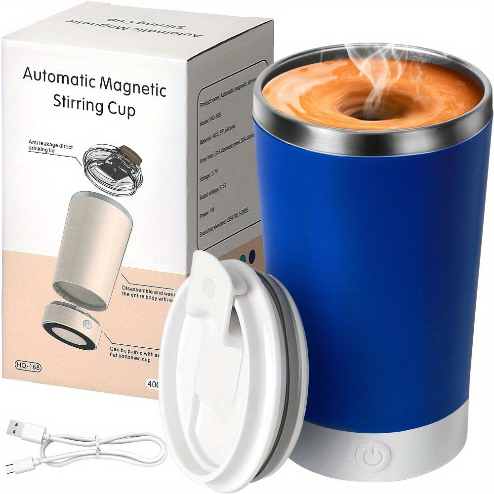 Electric Self Stirring Coffee Mug - Portable Magnetic Rotating Mixing Cup for Coffee, Chocolate, Milk, Protein Powder & Cocoa, Perfect for Office, School, Gym & Home
